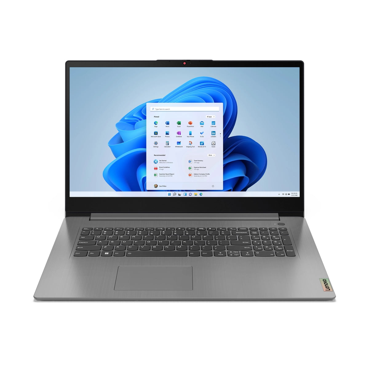 Lenovo IdeaPad 3 17IAU7, Intel® Pentium® Gold, 43.9 cm (17.3), 1600 x 900 pixels, 4 GB, 128 GB, Windows 11 Home in S model